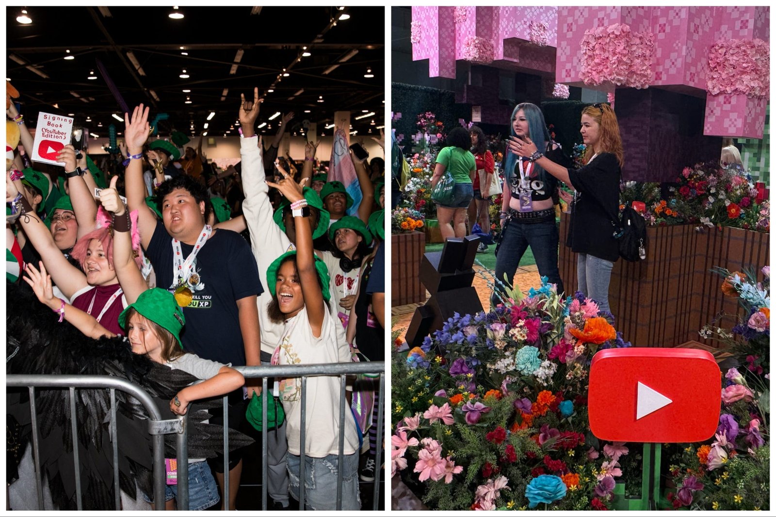 Fans at YouTube Gaming's Minecraft installation at VidCon