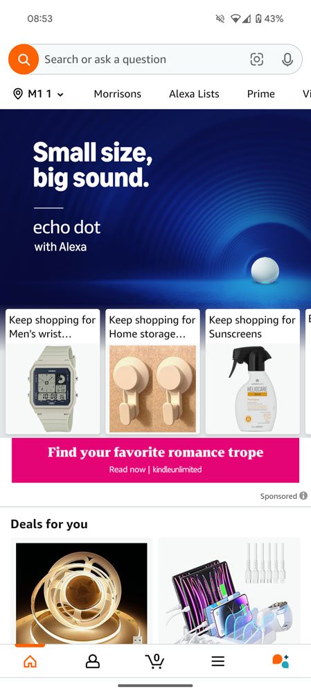 New Amazon app on Android