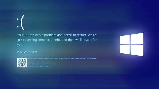 Microsoft Windows Blue Screen of Death