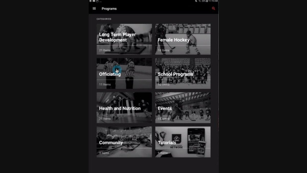 HCLL - Hockey Canada Coach 2 - HCN APP - Android - Programs Section