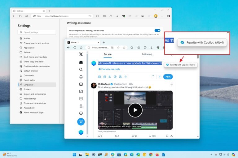 How to get rid of the Copilot rewrite feature on Microsoft Edge