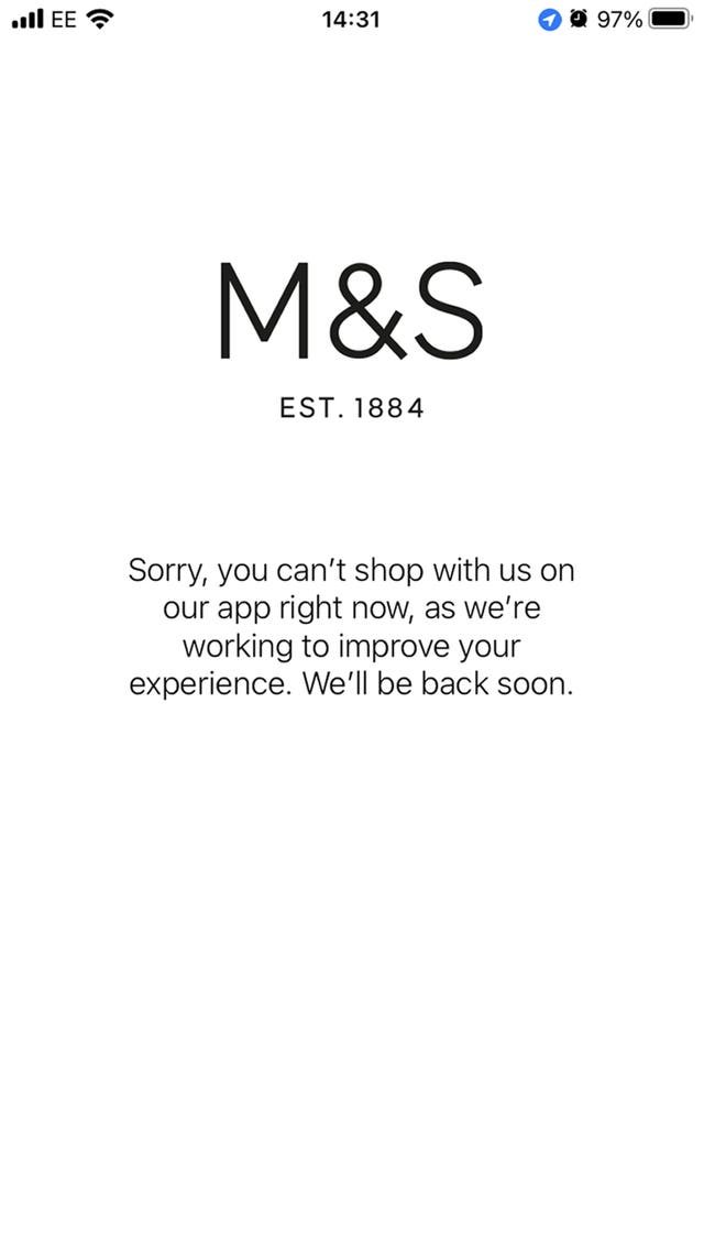Marks & Spencer website and app back online