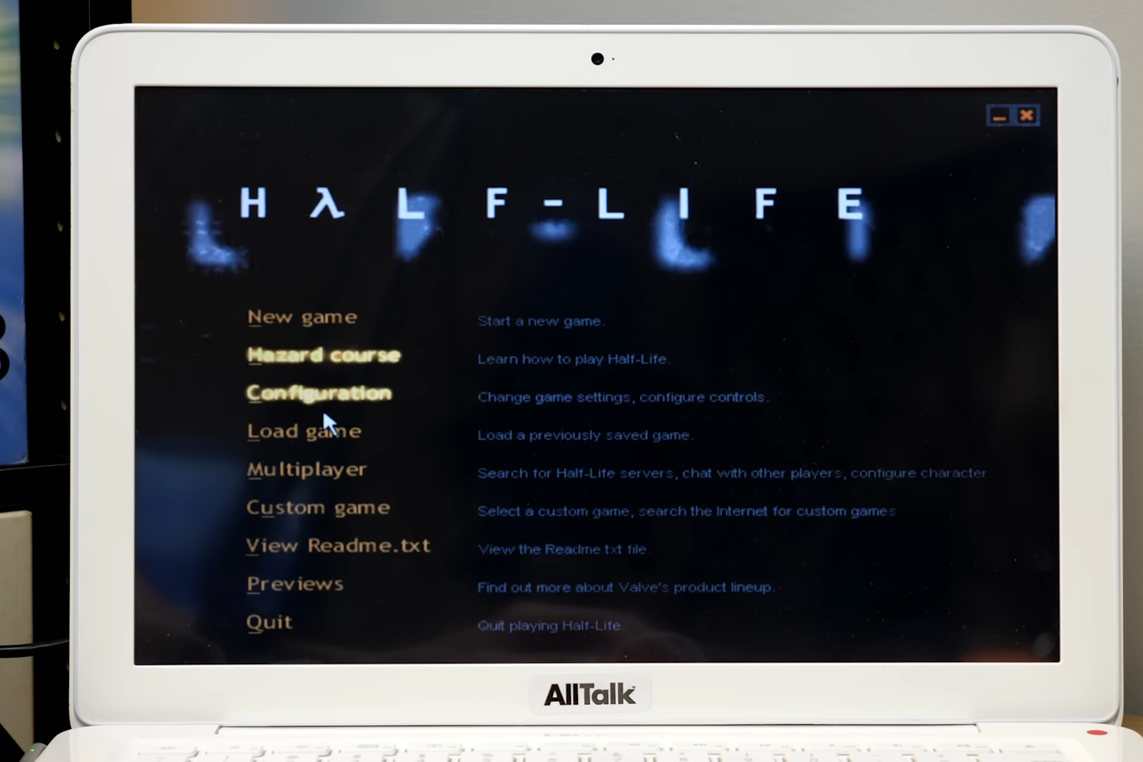 Someone got Windows XP running on an old touchscreen MacBook, and yes, it can run Half-Life