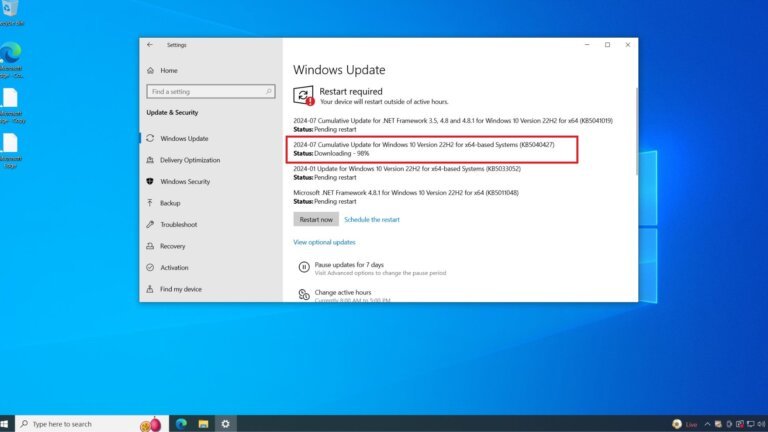 Windows 10 KB5040427 adds the Copilot app, fixes Taskbar woes (direct download links)
