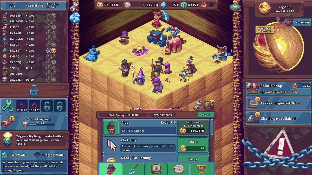 Click Click Dig is a charming little pixelated idler