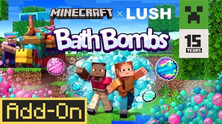 Minecraft x LUSH Bath Bombs add-on available now