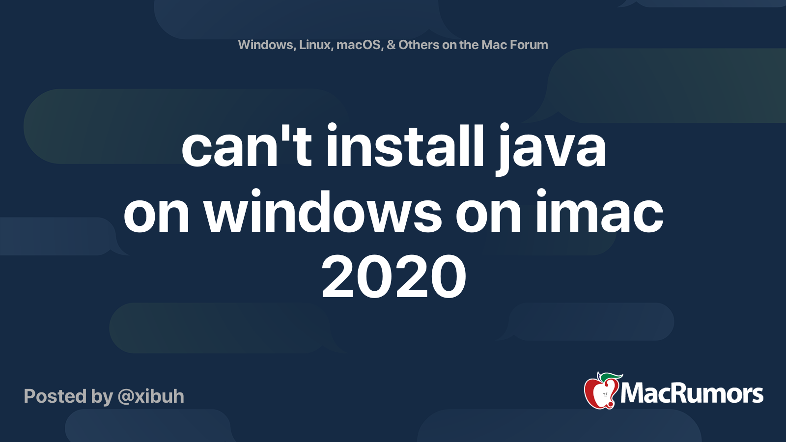 can't install java on windows on imac 2020