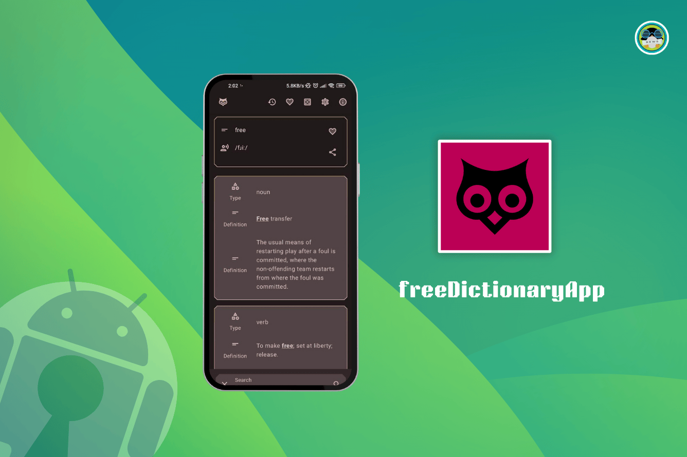 freeDictionaryApp: Open Source Android App That Helps You Get Information on a Word