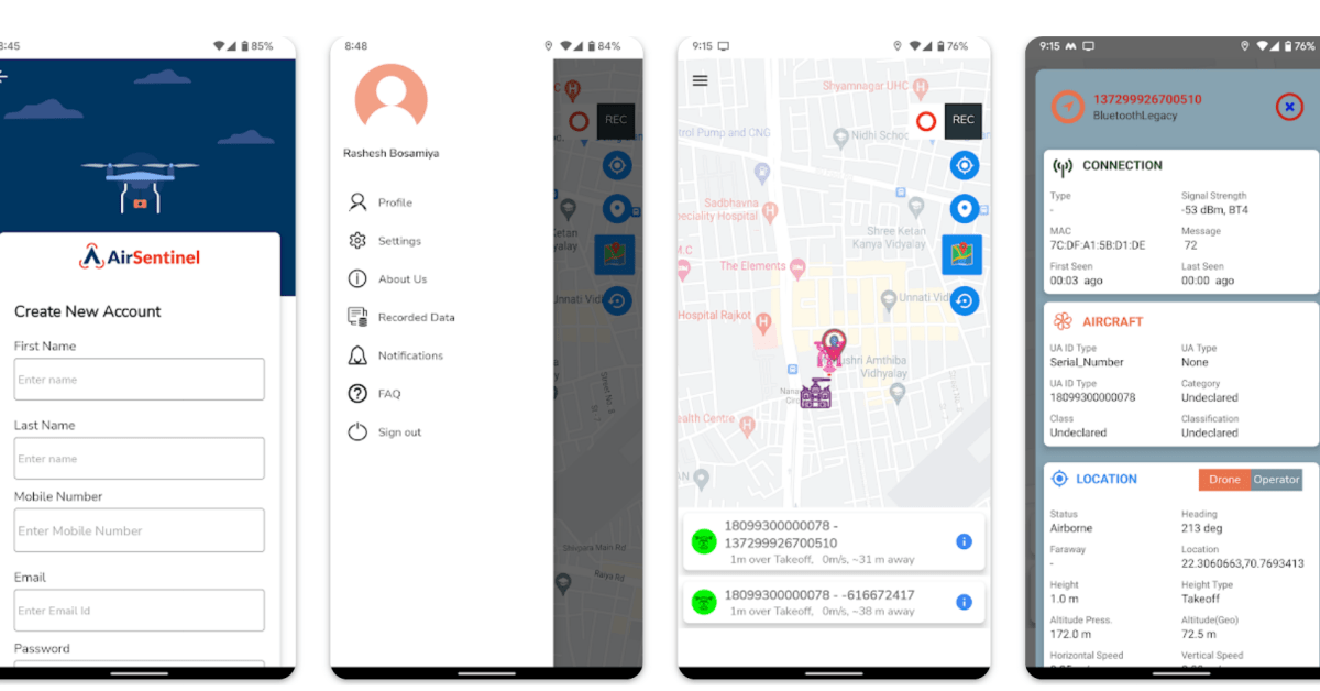 How does drone tracking app Air Sentinel work?