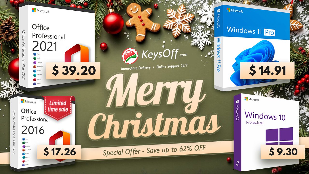 Keysoff Christmas Software Price Drop! Windows 11 Pro for Just $14.91 & Lifetime Office 2021 Pro for $39.20