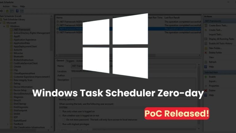 PoC Exploit Released for Windows Task Scheduler Zero-day Flaw, Exploited in Wild