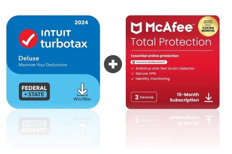 Amazon's Best Tax and Security Duo, TurboTax Deluxe and McAfee Bundle Is 63% Off