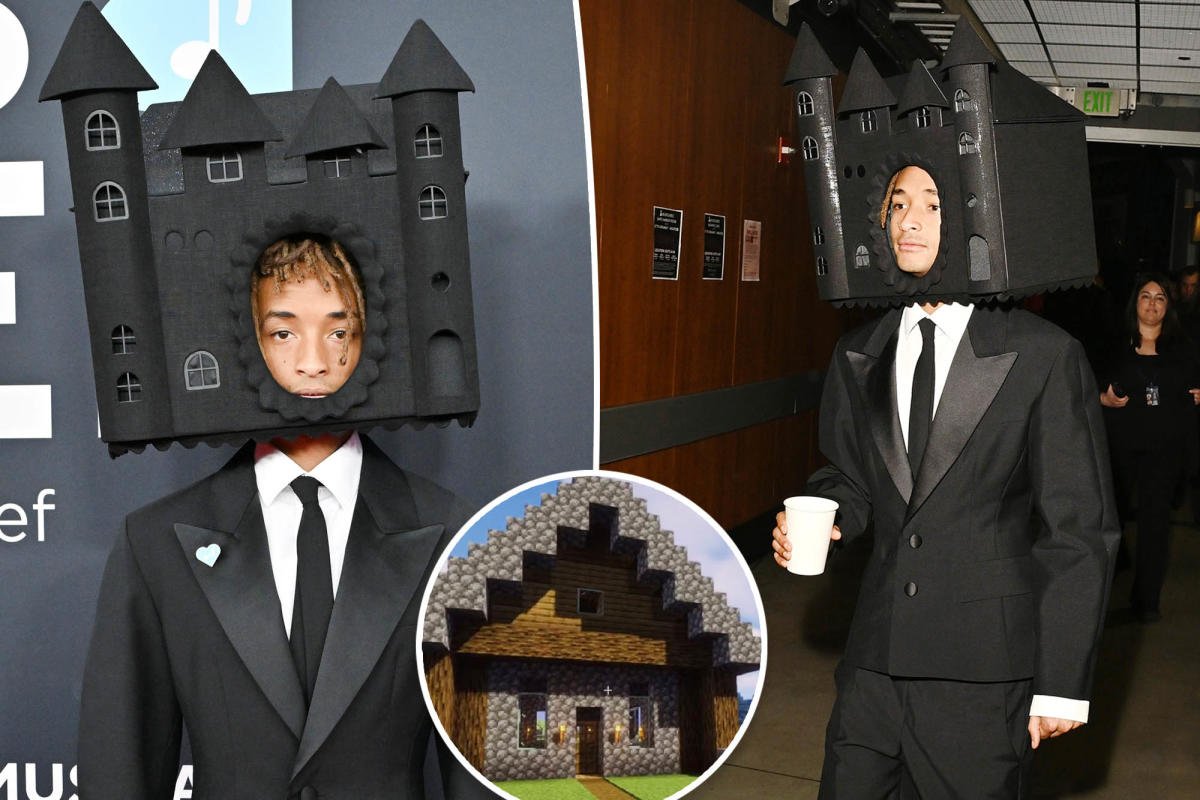 Jaden Smith channels ‘Minecraft character’ with $4,615 castle headpiece at Grammys 2025