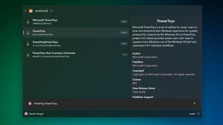 Microsoft to make app downloads faster on Windows 11 with Winget PowerToys plugin