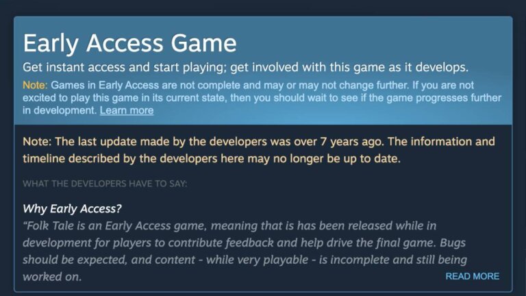 Steam Early Access Games That Aren’t Updated Now Include Warnings