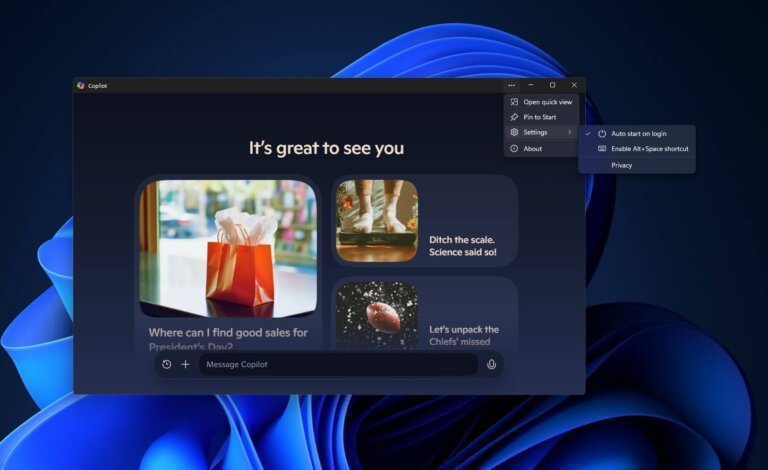 Windows 11's Microsoft Copilot now auto runs in the background, but it's still web crap