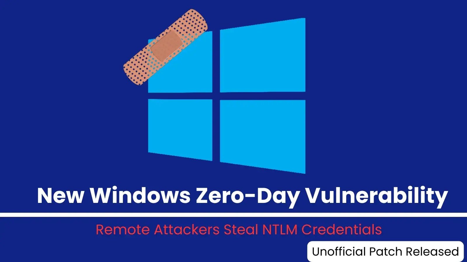 New Windows Zero-Day Vulnerability Exposes NTLM Credentials – Unofficial Patch Now Available