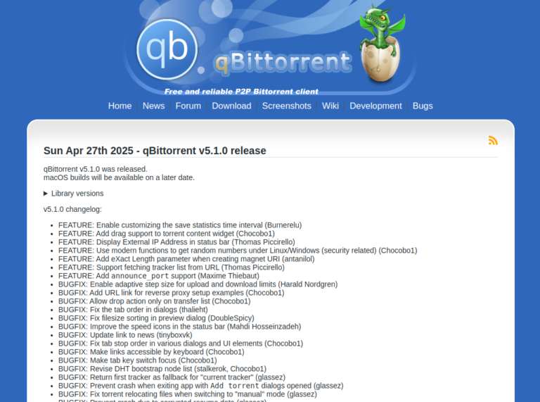 Релиз qBittorrent 5.1