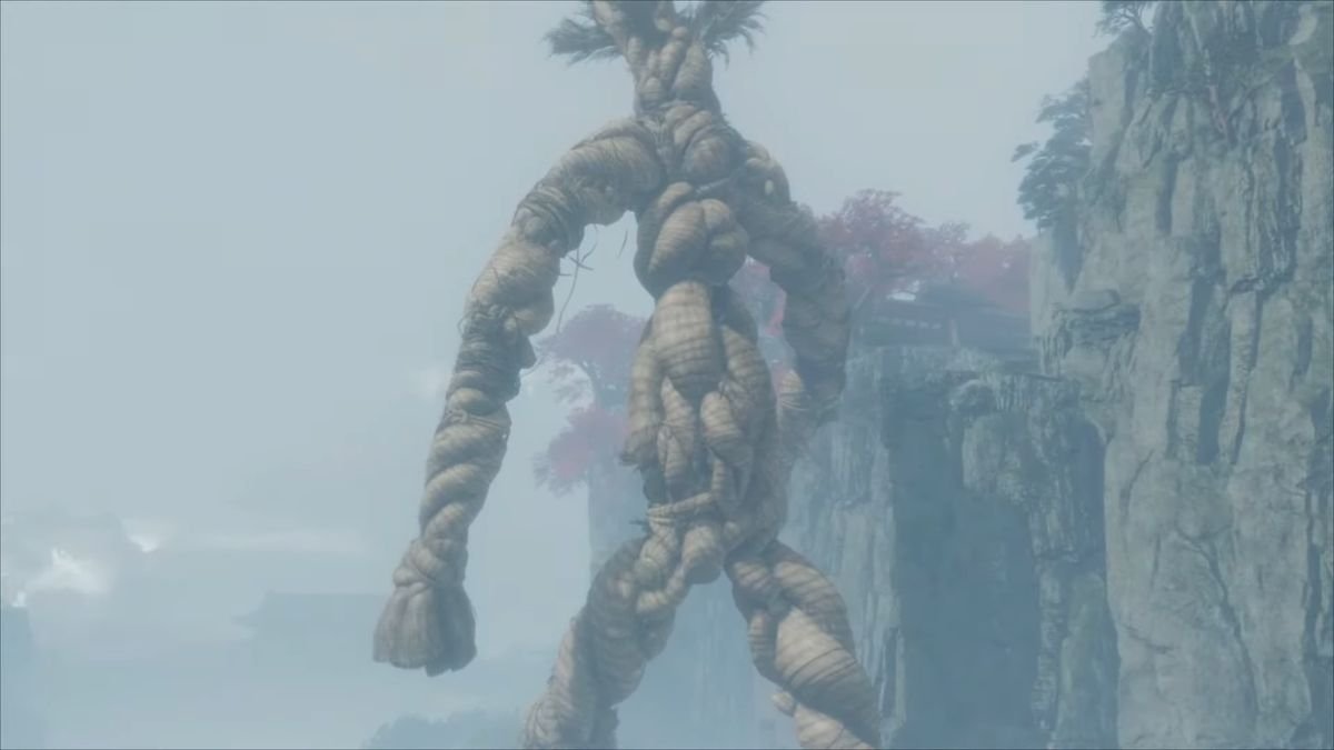 Data sleuth discovers that Sekiro's inexplicable, skyscraper-sized rope man who gives you a lift to Heaven might have once been a boss fight or level unto itself