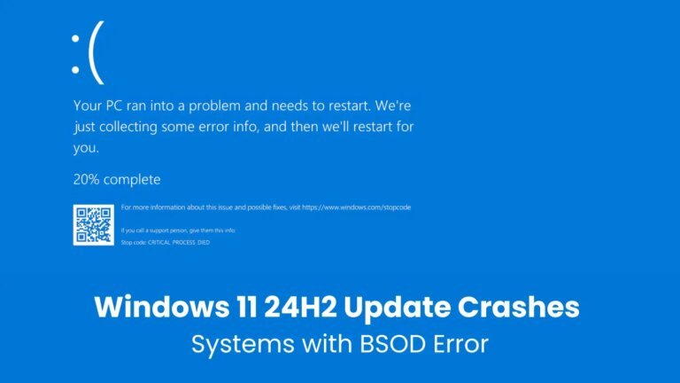 Windows 11 24H2 Update Bug Triggers BSOD Error