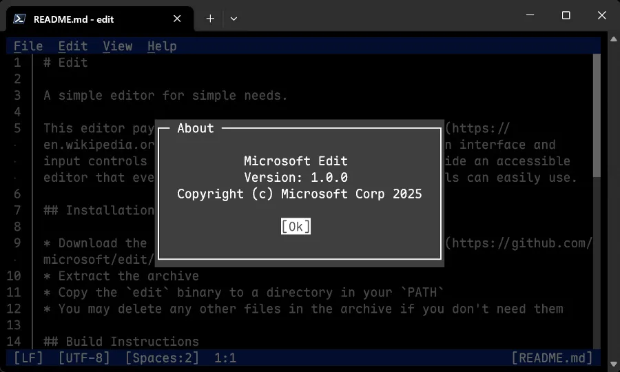 Microsoft Makes "Edit" Command Line Editor Open-Source, WSL Going Open-Source Too