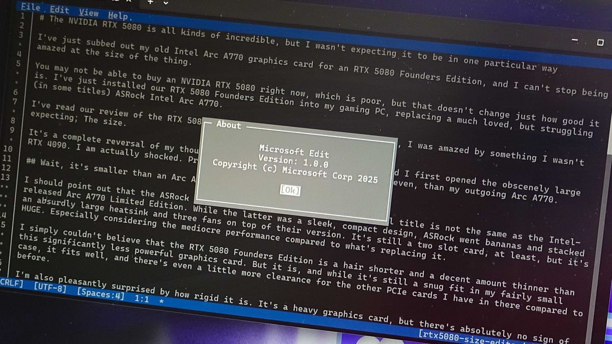 Microsoft quietly released an open source command line text editor for Windows 11 — here's how you can try it now