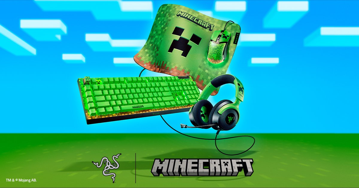 Razer and Minecraft Collaboration! PC peripheral devices with creeper design will be released!