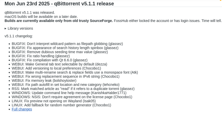Релиз qBittorrent 5.1.1