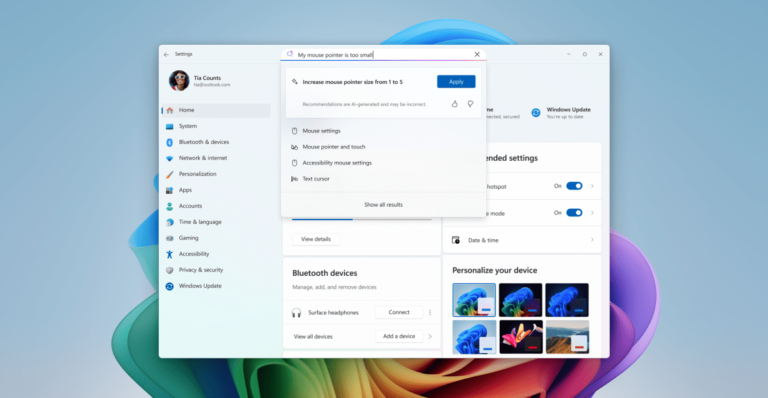 Microsoft has started testing its AI agent in the Windows 11 Settings app.