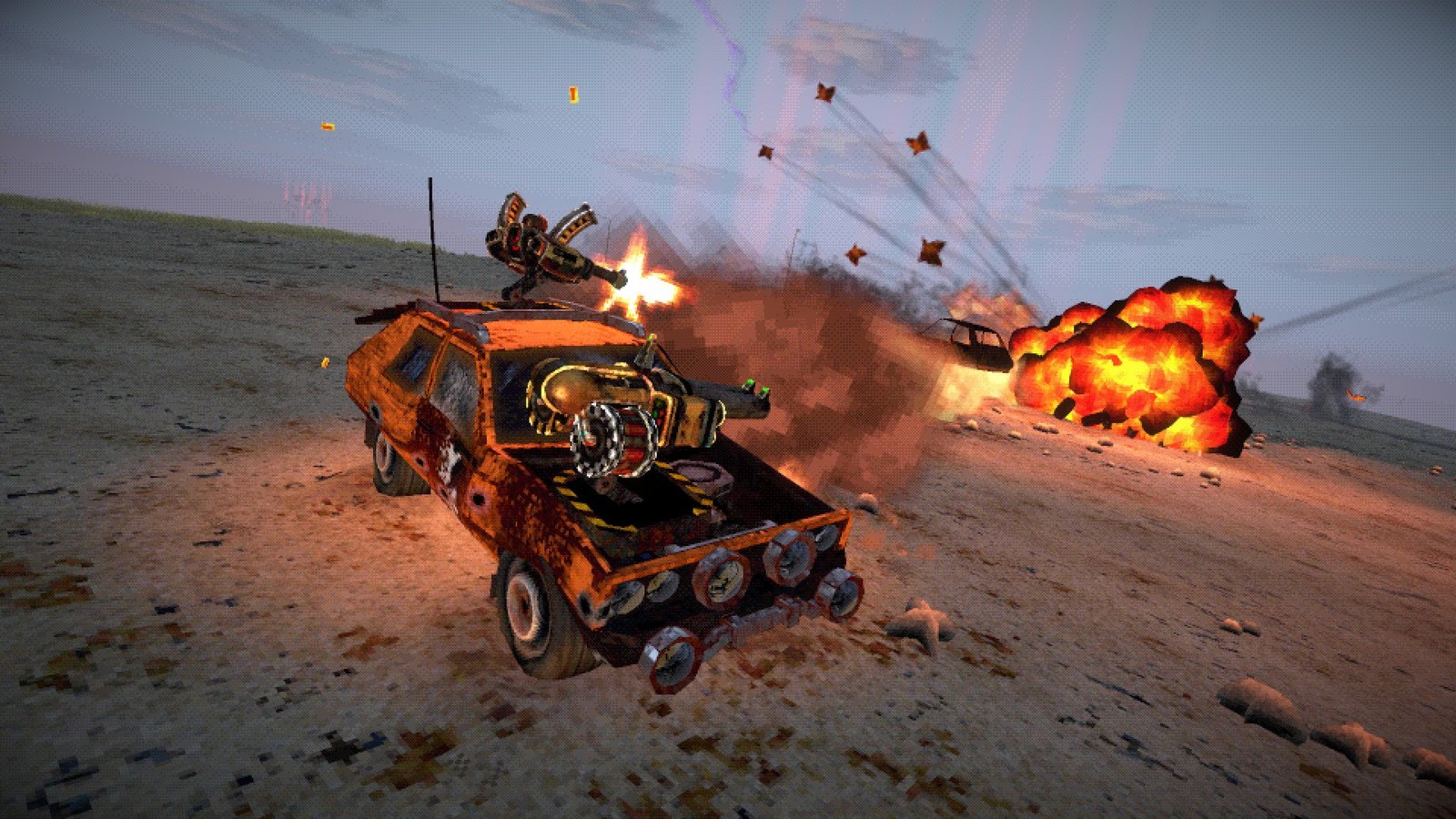 I'm a haunted Mad Max muscle car with 2 shotgun turrets in this early access vehicle combat game, and it's just as rad as it sounds