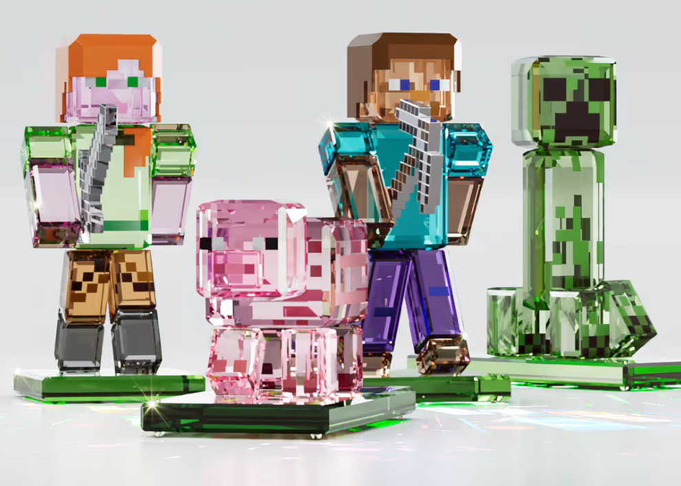 Minecraft Goes Luxe with Swarovski’s Dazzling Figurines