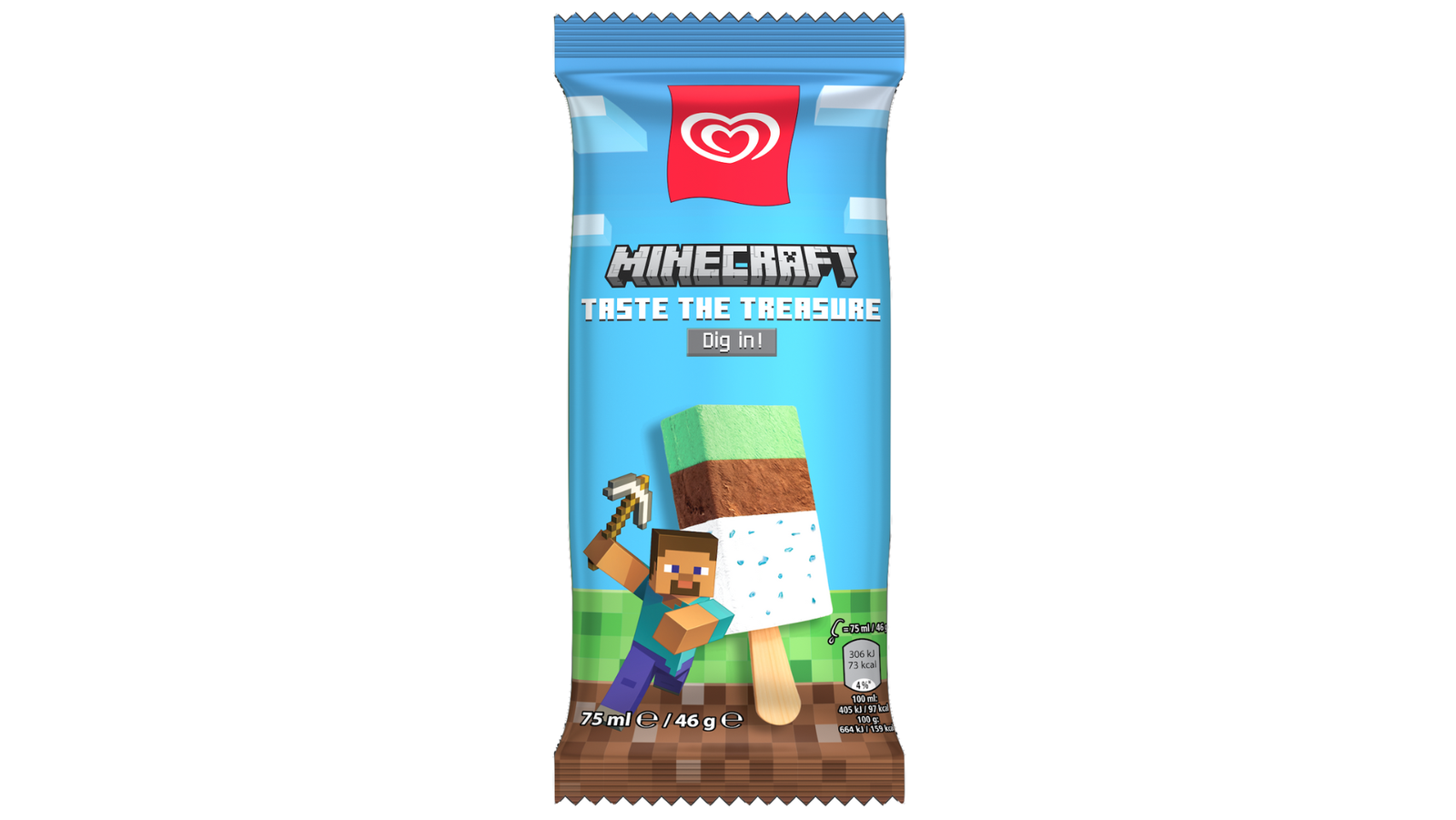Wall’s Mines Sweet Gold with Minecraft Ice Cream