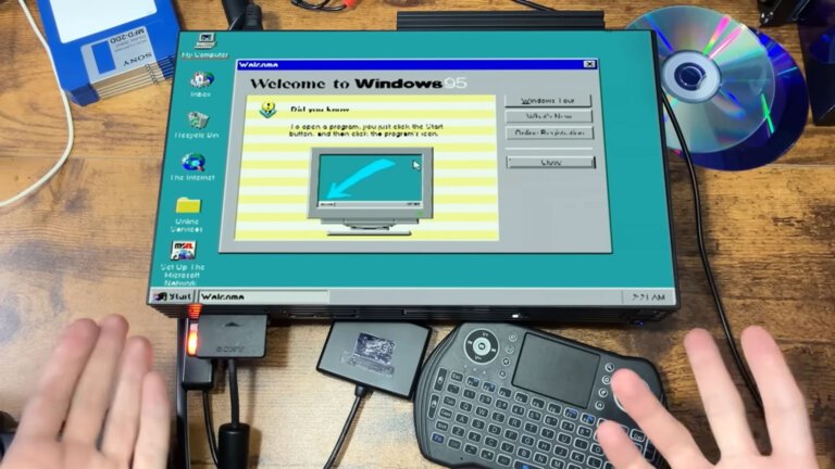 Windows 95 on a PlayStation 2 kind of works — but this modded PS2 couldn’t play Doom