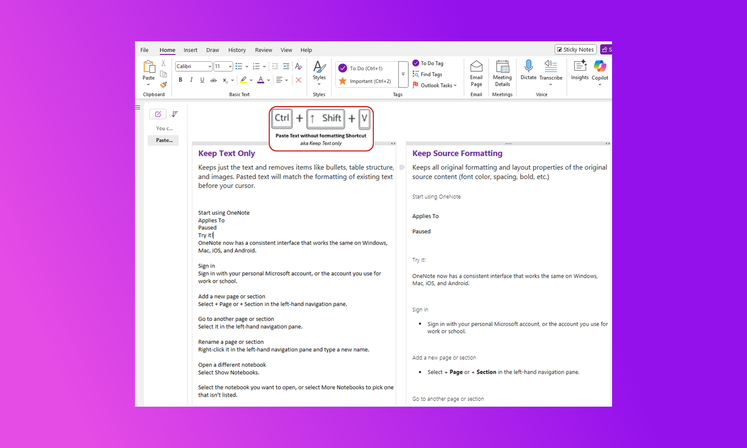 Microsoft OneNote finally gets unformatted text pasting