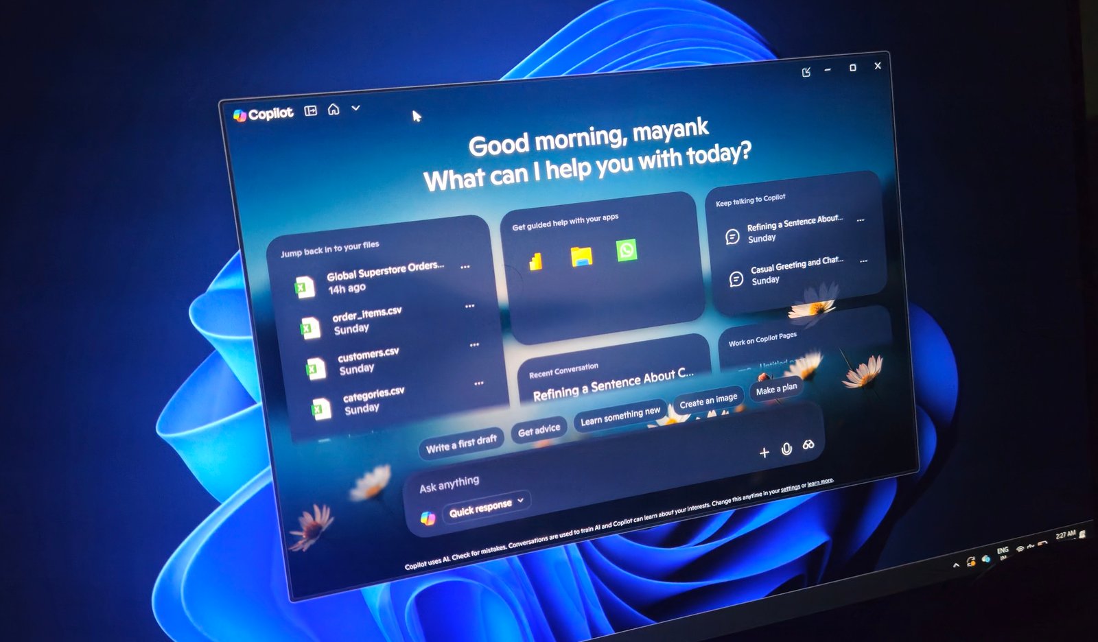 Copilot on Windows 11 has a new "Home" UI and it feels like a Start menu for AI