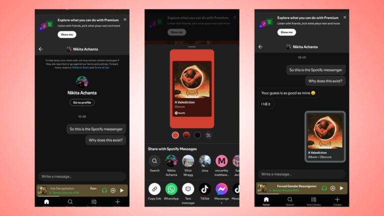 I have a big problem with Spotify's new messaging feature