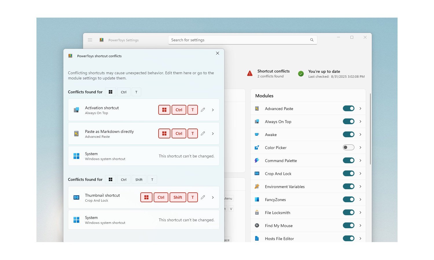 Microsoft PowerToys 0.94 adds shortcut conflict detection, fuzzy search and more!
