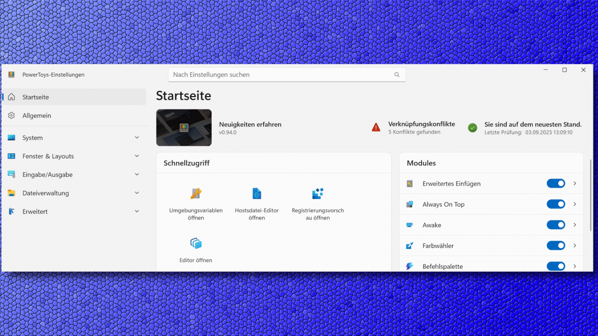 Powertoys 0.94 with settings and keyboard shortcut conflict detection