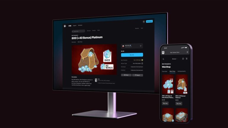 Epic Games introduces a webshop service available on both PC and mobile platforms