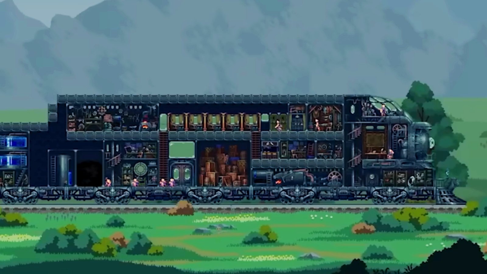 Gorgeous new city builder is basically Rimworld on a moving, steampunk train, and I'm already in love