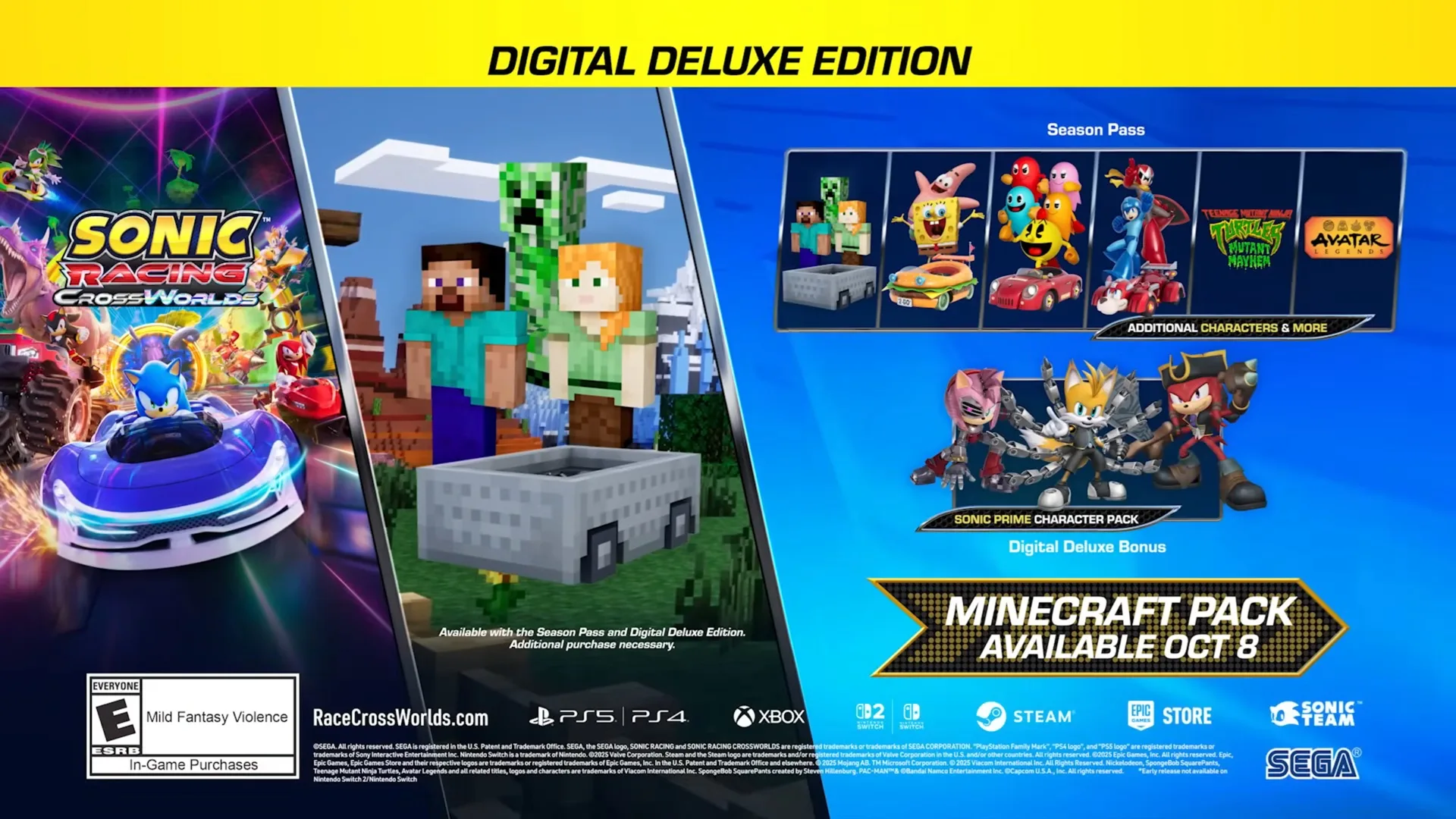 Sonic Racing: CrossWorlds Minecraft Pack DLC Launches on October 8