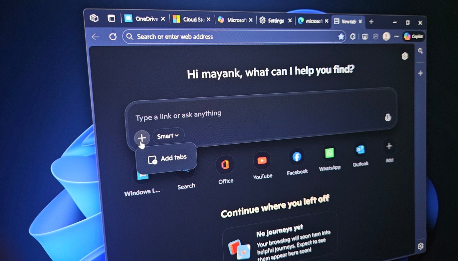 Windows 11's MS Edge tests send tabs to Copilot, AI feature that needs 7 days of browsing history