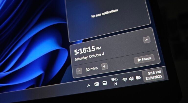 Windows 11's Notification Center opens on secondary display, gets a clock and more