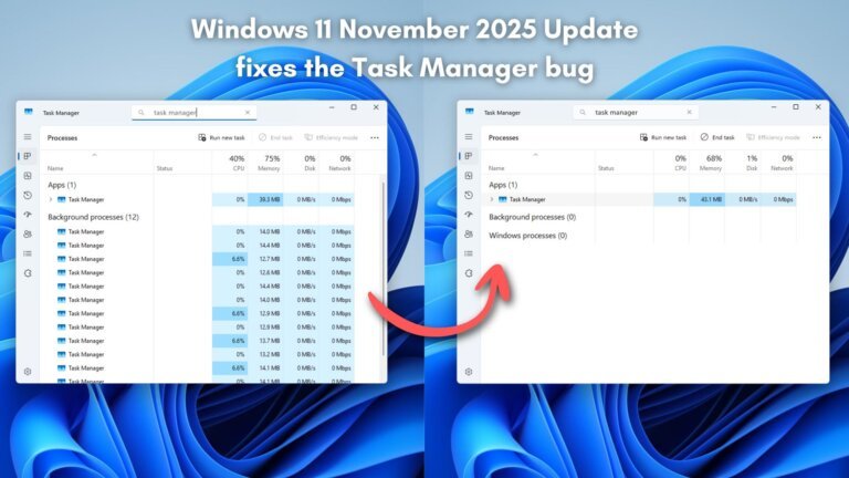 Tested: The Task Manager bug that slowed your PC is gone in Windows 11 Build 26200.7171