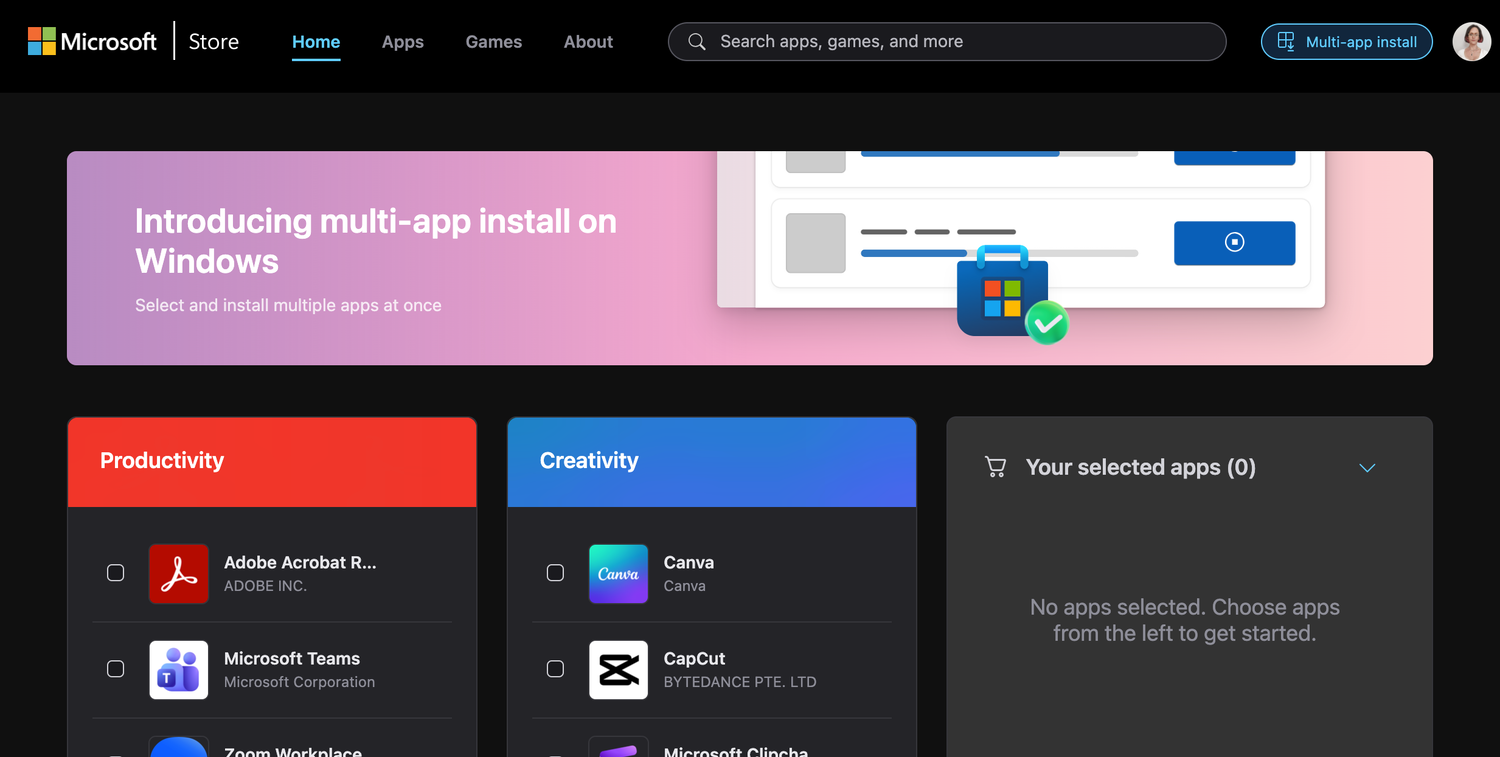 You can now install multiple apps simultaneously from the Microsoft Store