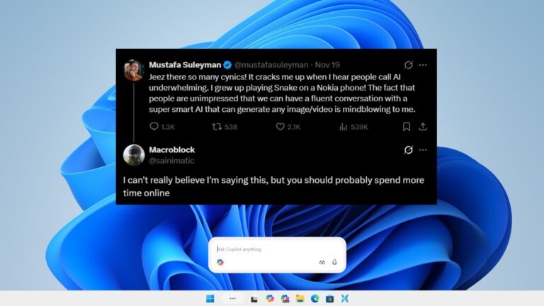 As Windows 11 turns into an AI OS, Microsoft Copilot boss does not understand how AI is underwhelming