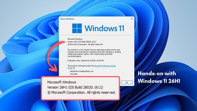 Hands on with Windows 11 26H1 and why this update is not meant for your PC