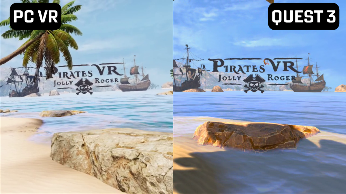 Pirates VR: Jolly Roger Graphics Comparison - PC VR vs Quest