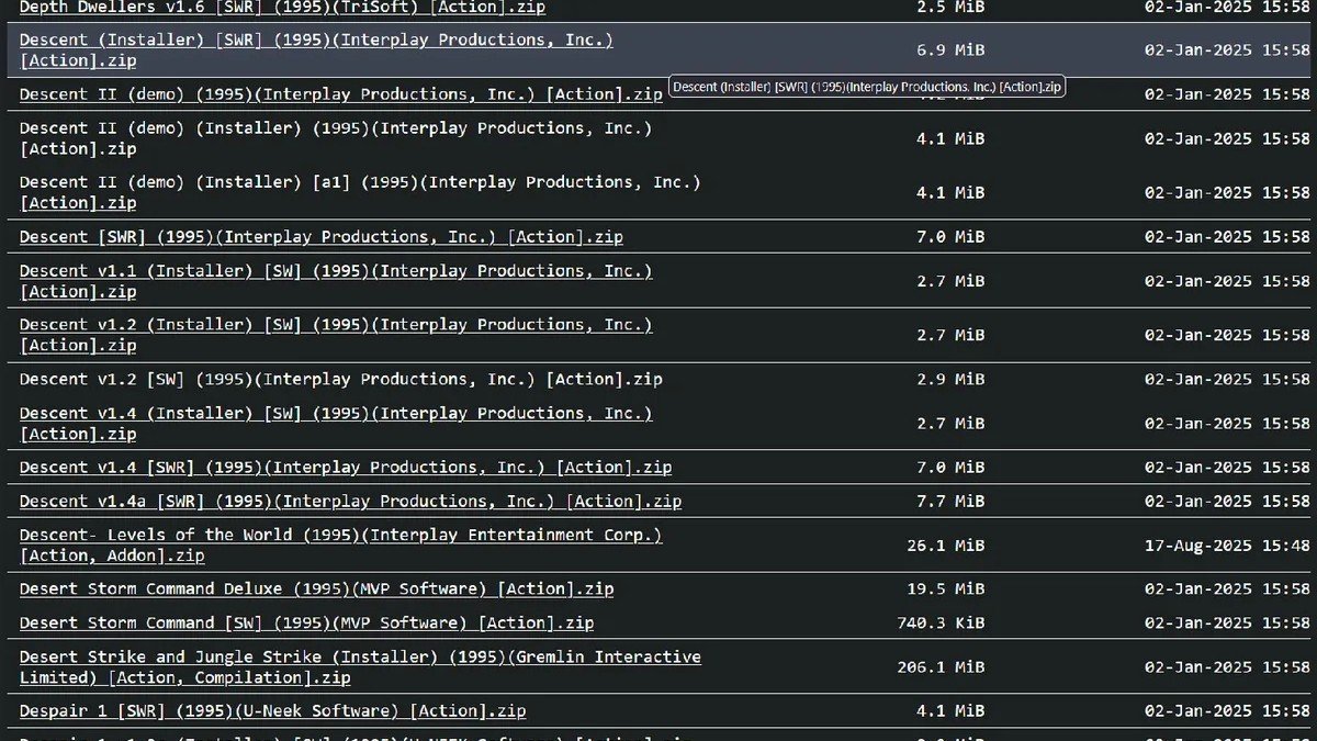 Энтузиасты сохранили архив ретро-игр Myrient