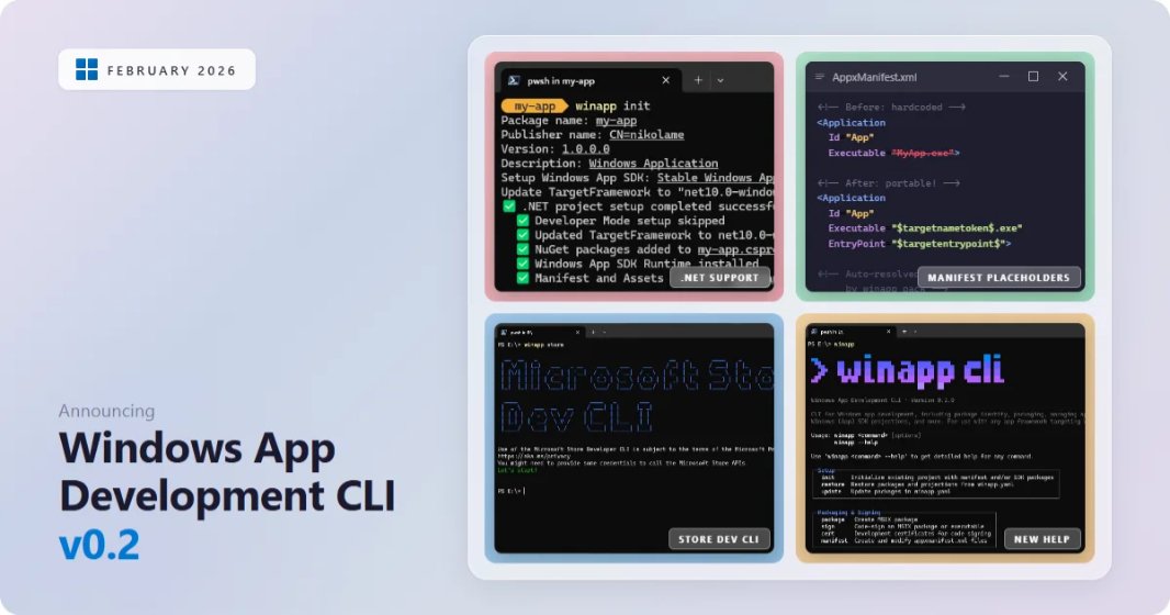 Windows App Development CLI Updated with .NET Project Support, More